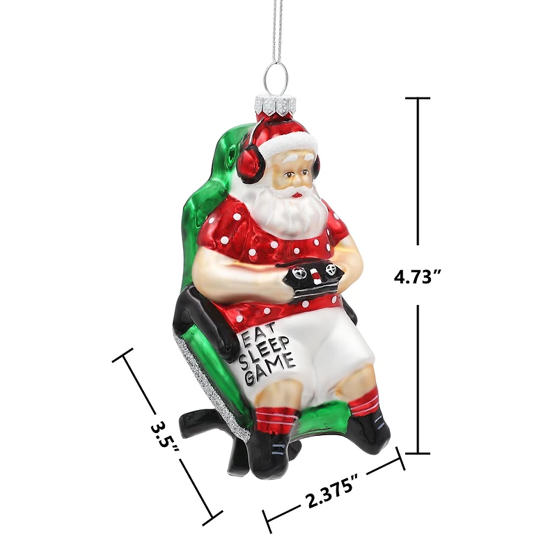 4.75" Gamer Santa Glass Ornament by Ashland®