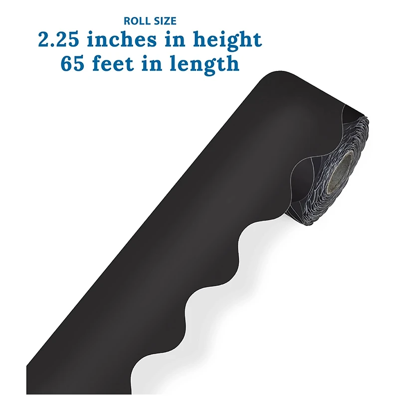 Carson Dellosa® Black Rolled Scalloped Border, 195ft.