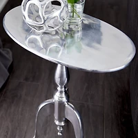 22" Silver Aluminum Traditional Accent Table