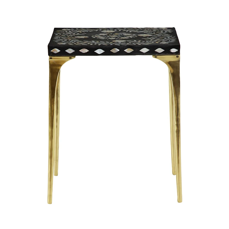 20" Gold Eclectic Aluminum Accent Table