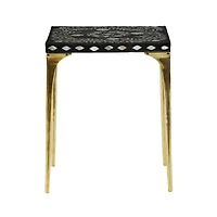 20" Gold Eclectic Aluminum Accent Table