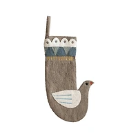 Hello Honey® 18" Wool Felt Dove Shaped Stocking with Applique & Embroidery