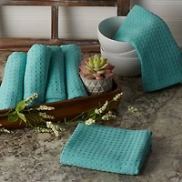 DII® Aqua Recycled Cotton Waffle Dish Towels, 6ct.