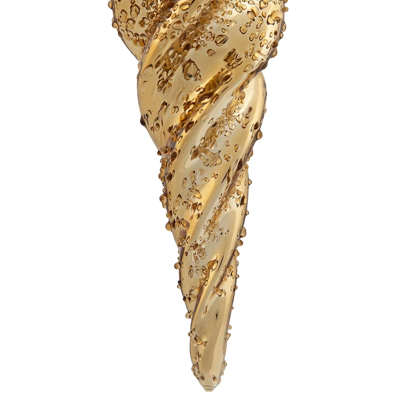8.5" Shiny Gold Textured Finial Christmas Ornament