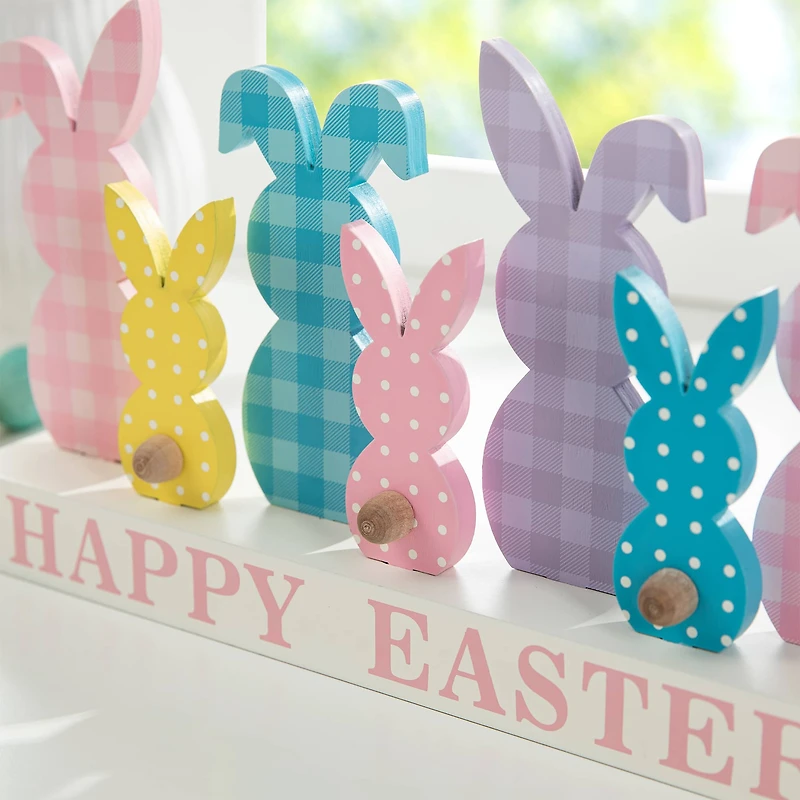 Glitzhome® 11.75" Easter Wooden Bunny Family Table Décor