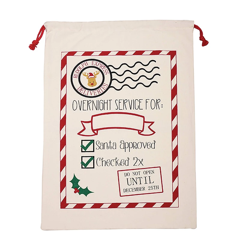 Personality Case™ 19" x 26" Rudolph Express Cotton Christmas Drawstring Bag