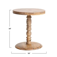 Hello Honey® 18" Natural Hand Carved Sculptural Wood Side Table
