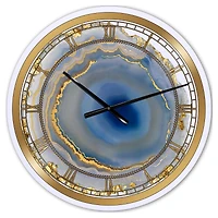 Designart Golden Water Agate Oversized Wall Clock
