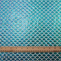 Wyla Green Oil Slick Fish Scales on White Mesh