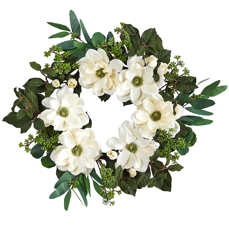 23" Magnolia, Eucalyptus & Berries Wreath