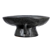 Hello Honey® 8" Black Reactive Glaze Stoneware Bowl with Handle & Base