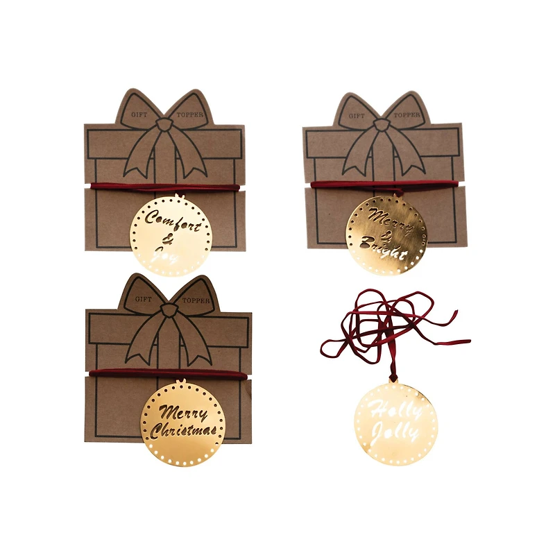 Hello Honey® 3" Metal Gift Topper Set with Holiday Saying