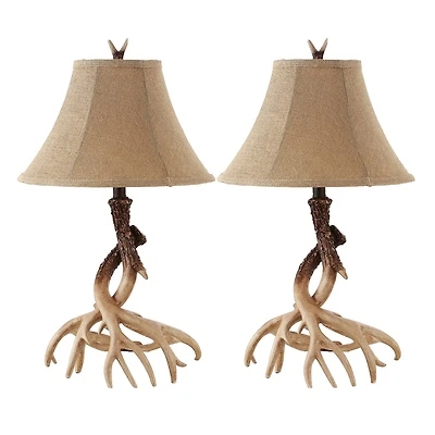 Sundance Faux Antler Table Lamp Set in Brown
