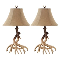 Sundance Faux Antler Table Lamp Set in Brown