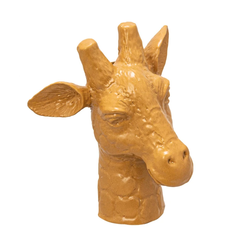 Hello Honey® 10.25" Matte Mustard Reactive Glaze Stoneware Giraffe Head Vase