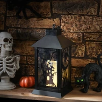 16" Black Halloween Haunted House Lantern
