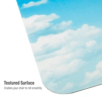 Mind Reader 9-to-5 Collection Blue Head in the Clouds Art Office Chair Mat with Lip