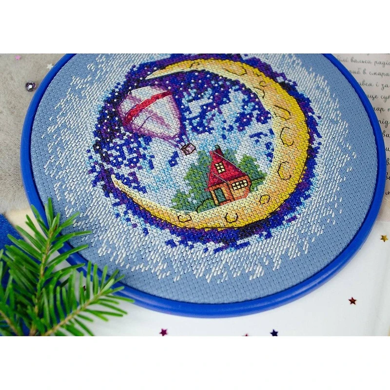 Abris Art House on the Moon Counted Cross Stitch Kit