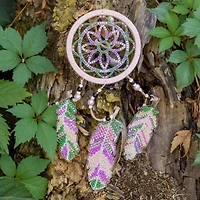 Wonderland Crafts Pink Dream Catcher Bead Embroidery on Plastic Kit