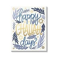 Stupell Industries Happy Challah Days Hanukkah Stars Canvas Wall Art