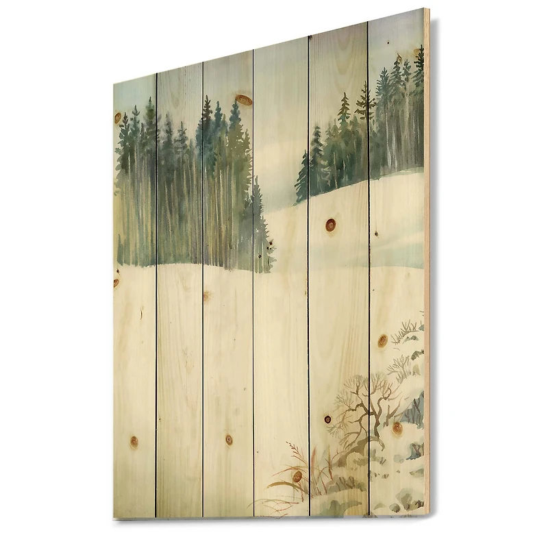 Designart - Pine Forest In Snowy Winter Landscape
