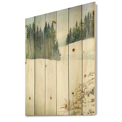 Designart - Pine Forest In Snowy Winter Landscape