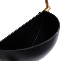 Set of 3 Black Iron Contemporary Planters, 15" x 14" x 5"