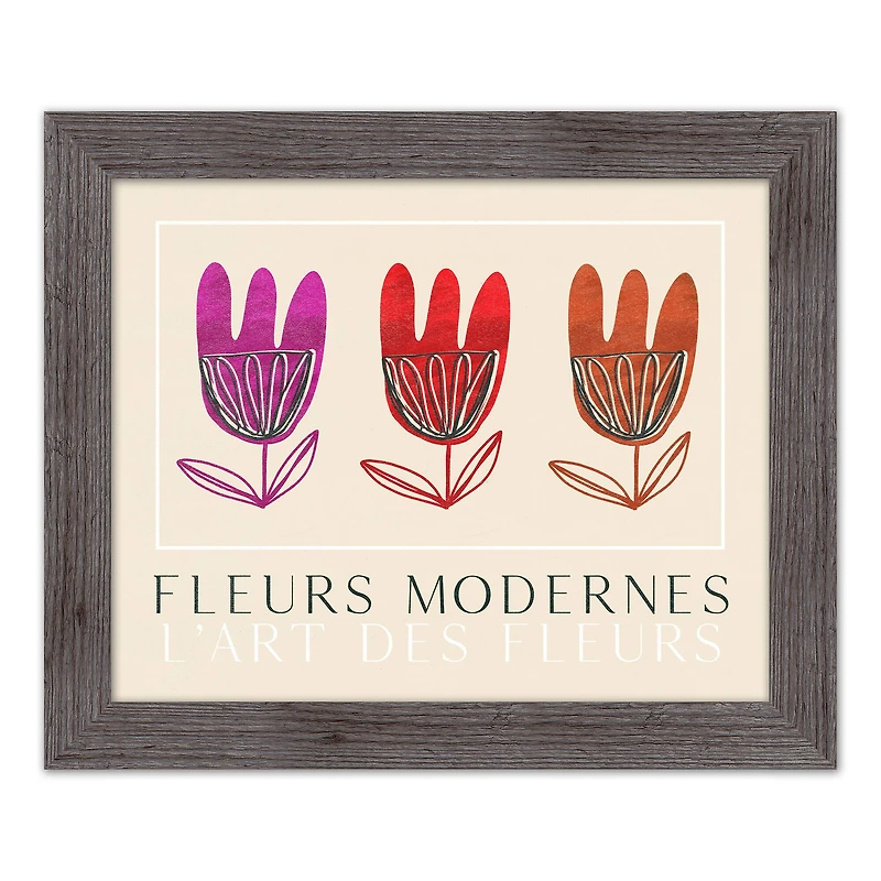 Fleurs Modernes Wall Print in Frame