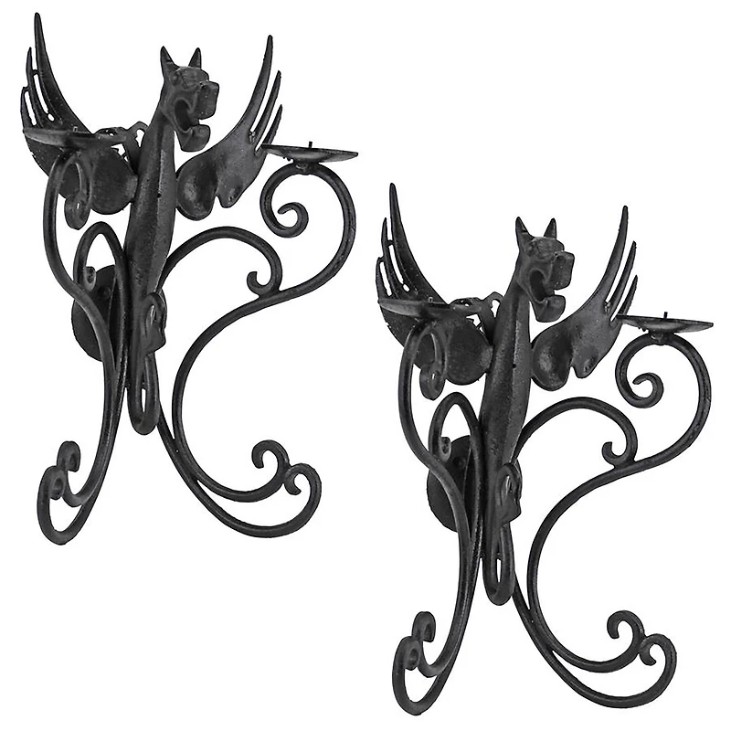 Design Toscano Castle Dragon Wall Sconces, 2ct.