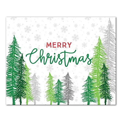 Merry Christmas Forest Canvas Wall Art