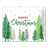 Merry Christmas Forest Canvas Wall Art
