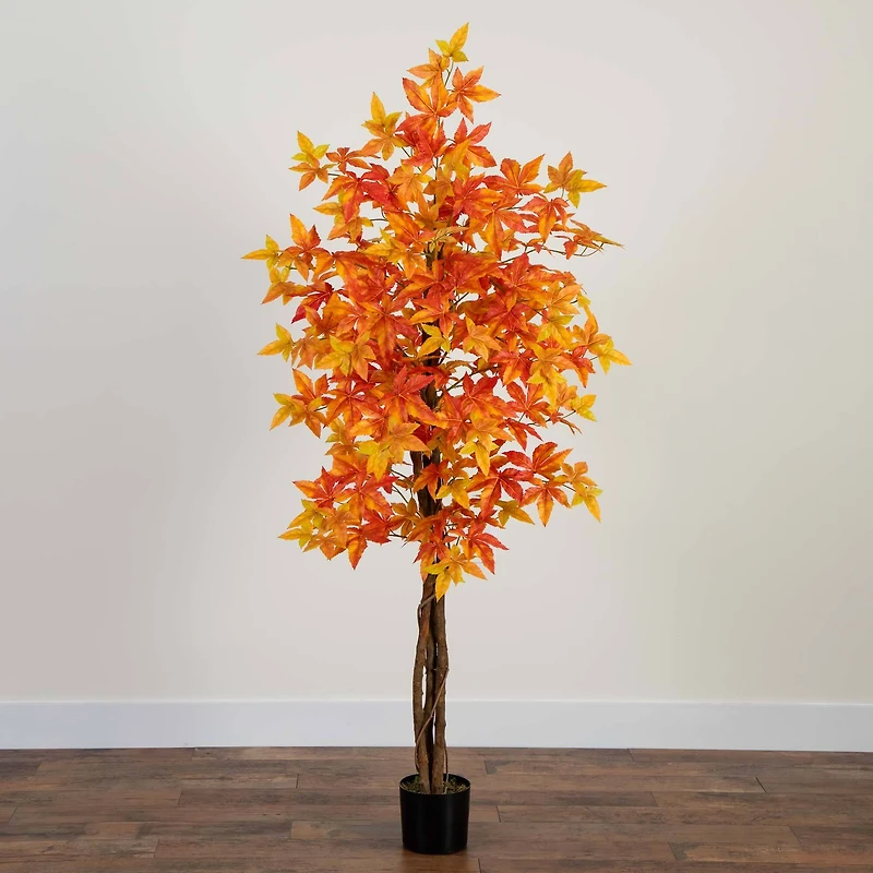 6ft. Deluxe Potted Artificial Autumn Maple Tree