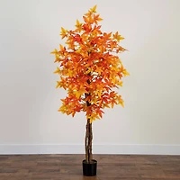 6ft. Deluxe Potted Artificial Autumn Maple Tree