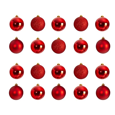 20ct. 3" Red Shatterproof Christmas Ornaments