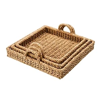 Hello Honey® Decorative Water Hyacinth Tray Set