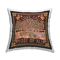 Stupell Industries Love Fall on Brown Decorative Printed Throw Pillow