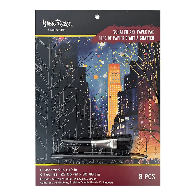 Brea Reese™ 9" x 12" Christmas in the City Scratch Art Paper Pad