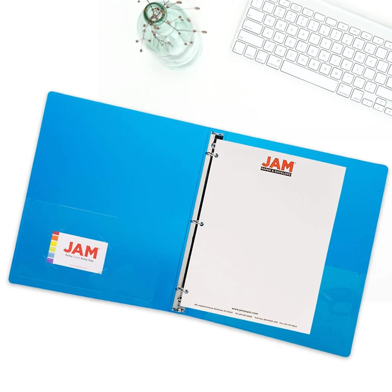 JAM Paper 0.75" Glass Twill Plastic 3-Ring Binder