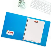 JAM Paper 0.75" Glass Twill Plastic 3-Ring Binder