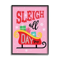Stupell Industries Sleigh All Day Bold Gift Sled Framed Giclee Art