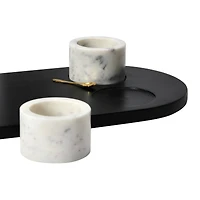 Hello Honey® Mango Wood Tray & Marble Bowl Set