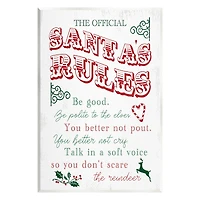 Stupell Industries Official Santa's Rules Christmas List Wall Plaque Art