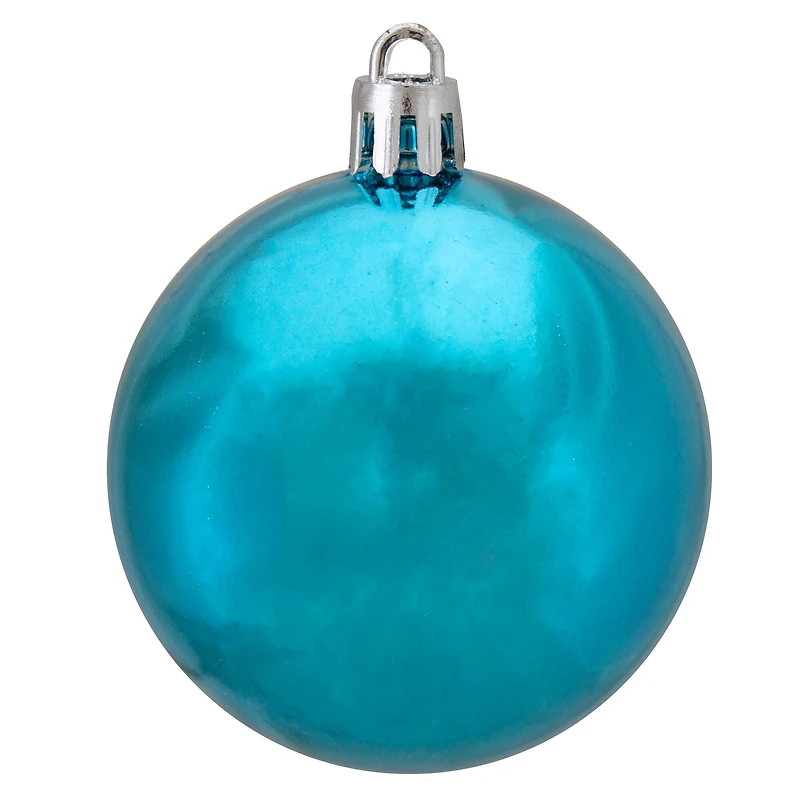 60ct Shiny Turquoise Blue Shatterproof Ball Ornaments