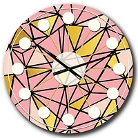 Designart 'Triangular Gold Design Ii Mid-Century Modern Wall Clock