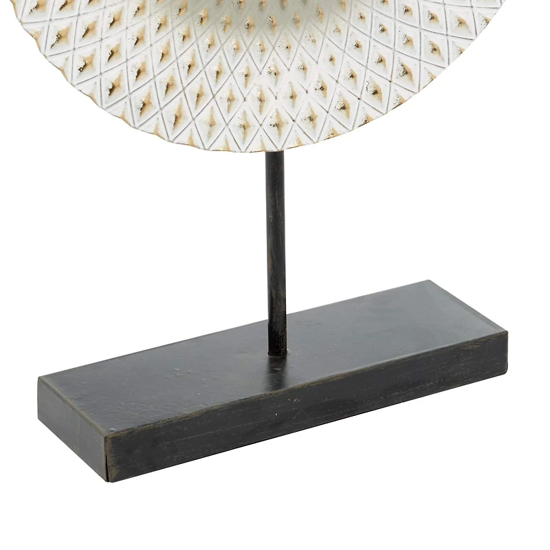 20" Gray & Gold Metal Mandala Sculpture