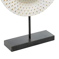 20" Gray & Gold Metal Mandala Sculpture