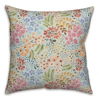 Wild Flower Floral Square Throw Pillow