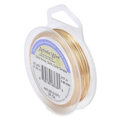 Artistic Wire® 26 Gauge Silver Plated Gold Colored Copper Wire