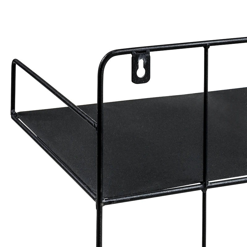 Honey Can Do 2-Tier Large Black Laundry Wall Shelf