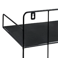 Honey Can Do 2-Tier Large Black Laundry Wall Shelf
